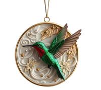 Enamel Bird Ornament - 2D Acrylic Circular Colorful Pendant, Christmas Tree Hanging Decor, Holiday Window Charm, Seasonal Party Decoration, Acrylic Craft Accessory | For Thanksgiving Birthday Offices