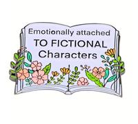 Enamel Brooch Pin Charm Accessory, Emotionally Attached to Fictional Characters, Floral, Medium, Zinc Metal, no gemstone