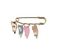 Enamel Cartoon Cat Animal Couple Brooch, Alloy Cute Cat Lapel Pins Dress Clothing Accessories, Holiday Birthday Party Jewelry (2)