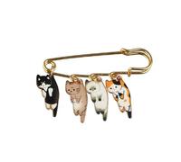 Enamel Cartoon Cat Animal Couple Brooch, Alloy Cute Cat Lapel Pins Dress Clothing Accessories, Holiday Birthday Party Jewelry (1)