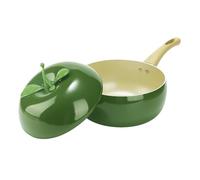 Enamel Cast Iron Stock Pot Cute Vegetable Shape Stove Top Pot Set, Nonstick Soup Pot Induction Pan, Multifunction Cooking Pot with Handles for Stewing Poaching Frying