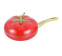 Enamel Cast Iron Stock Pot Cute Vegetable Shape Stove Top Pot Set, Nonstick Soup Pot Induction Pan, Multifunction Cooking Pot With Handles For Stewing Poaching Frying(Tomato,Frying pan)