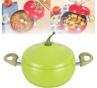 Enamel Cast Iron Stock Pot Cute Vegetable Shape Stove Top Pot Set, Nonstick Soup Pot Induction Pan, Multifunction Cooking Pot with Handles for Stewing Poaching Frying