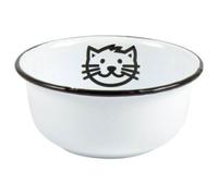 Enamel Cat Bowl Vintage Style White Pet / Food or Water by Ib Laursen