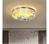 Enamel Ceiling Lamp Chinese Style Crystal Hanging Light Stained Glass Luxury Classic Study Master Bedroom Ceiling Light,Contemporary Dining Room