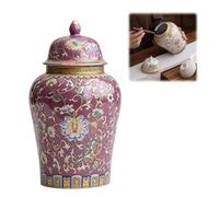 Enamel Ceramic Ginger Jar With Sealed Lid, Food Storage Jar, 6 Inch
