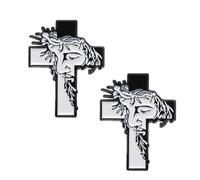 Enamel Christian Brooch Pin for Women Men Unisex Hypoallergenic Minimalist Cross Black White Enameled Creativa Tie Badge Brooches Lapel Pin Religion Belief Immortal Backpack Costume Jewelry