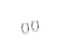 Enamel Chunky Classic Earrings Silver E249S - Woman - 925 Sterling Silver Silver 10 mm