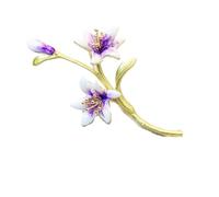 Enamel Colored Lily Brooch Women'S Corsage Coat Pin, Purple