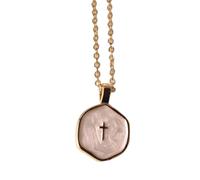 Enamel Cross Necklace for Women, 14K Gold Plated Cross Pendant Necklace, Cute Small Cross Choker Necklaces, Religious Necklace, Christian Gift (White)
