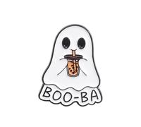 Enamel Cute Skeleton Ghost Brooch White Halloween Horror Burger Badge Metal Collar For Boys Girls And Pins Gift Souvenir Q8A1 Ba