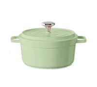 Enamel Die-Cast Aluminium Ceramic Pot Oven-Safe: Non-Stick Pan Easy Cleaning Roasting Pot Kitchen Casserole with Lid for All Hobs (Green, 2.75 L)