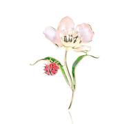 Enamel Drip Glaze Rustic Orchid Brooch Seven Star Ladybird Design Coat Jumper Pin Corsage