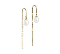 Enamel Eleanor Pearl Earrings 18 ct. Goldplated Silver E308G - Woman - 925 Sterling Silver Gold/White