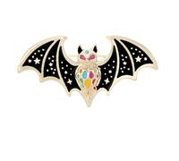 Enamel Evil Bat Brooch Pin for Women Men Gold-Tone Fashion Colorful Enameled Demon Bird Brooches Lapel Pins Gothic Halloween Holiday Dress Accessories Jewelry Gift