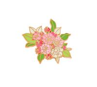Enamel Flower Cluster Bouquet Corsage Brooch Pin for Women Girls - Cute Floral Flowers Green Leaf Small Lapel Brooches Badge Pins Elegant for Dress Suit Jeans Hat Scarf Accessory Prom Birthday Jewelry