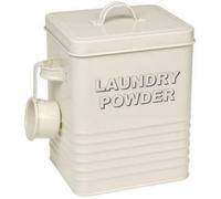 Enamel Home Sweet Cream Storage Tin Kitchen Retro Container Laundry Powder Jar