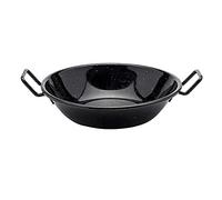 Enamel Kadai Wok 22cm Non-Stick Karahi With Handles - Deep Frying Cooking Pan, Serving Dish, Heavy Duty Indian Samosa Deep Paella Pan