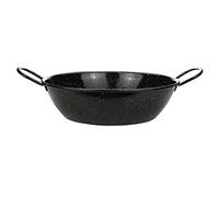 Enamel Kadai Wok Pan 26cm Enamel Non Stick Karahi Kadhai Kadai with Handles Flat Bottom Deep Frying Cooking Serving Dish Heavy Duty Indian Samosa Deep Paella Pan