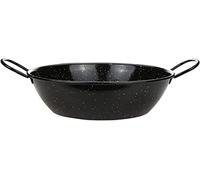 TStar Enamel Kadai Wok Pan Enamel Non Stick Karahi Kadhai Kadai with Handles Deep Frying Cooking Pan Serving Dish Heavy Duty Indian Samosa Deep Paella Pan (36cm)