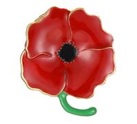Enamel Lapel Pin Brooch Badge Lest We Forget Poppy Flowers Brooches Pins Breastpin Remembrance Sunday Red Flower Rhinestone Badges Banquet Enamel Poppy Lapel (C)