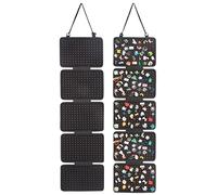 Enamel Lapel Pin Display Panels Organizer with 5 Loose-Leaf Board Pieces, Hanging Brooch Pin Organizer, Badge Collection Display Pages Holds at Least 200 Pins.(Pins Not Included) (Black)