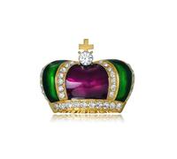 Enamel Mardi Gras Brooch Pins For Men Women Purple Gold Green Mardi Gras Mask Crown Pins Colorful Carnival Fat Tuesday Charm Jewelry Gifts, Middle, Alloy Steel, no gemstone