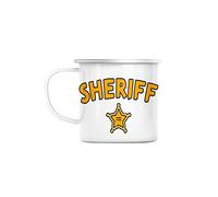 Enamel Metal Mug 284ml Sheriff Star Police Far West Comics