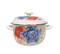Enamel Milk Pot Tableware Enamel Pot for Food Making Enamel Pot to Cook, Braise and Boil Soups or Medications for Kitchen, Dining Room(20CM,Color 7)