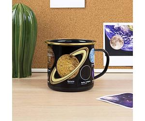 Enamel Mug Space Planets Universe Coffee Tea Outdoor Hot Drinks Camping Cup