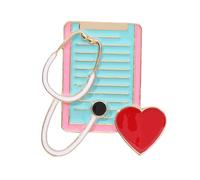Enamel Nurse Pins Inspirational Cartoon Stethoscope Hearts Ambulance Doctor Brooch for Nurses' Day Jewelry Hat Jacket Bag Decor, Metal, no gemstone