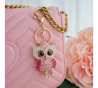 Enamel Owl Car Keychain Women Bag Charm
