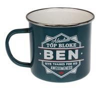 Enamel Personalised Coffee Mug Ben