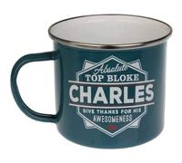 Enamel Personalised Coffee Mug Charles
