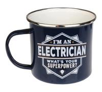 Enamel Personalised Coffee Mug Electrician