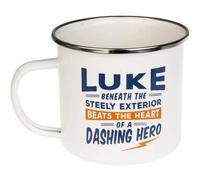 Enamel Personalised Coffee Mug Luke