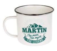 Enamel Personalised Coffee Mug Martin