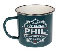 Enamel Personalised Coffee Mug Phil
