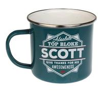 Enamel Personalised Coffee Mug Scott
