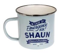 Enamel Personalised Coffee Mug Shaun