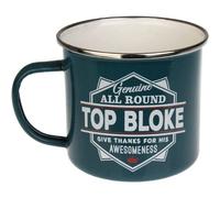 Enamel Personalised Coffee Mug Top Bloke