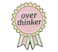 Enamel Pin for Overthinker: Brain, Skull & Book Brooch, Klein, Non-precious metal