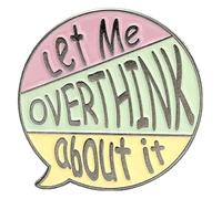 Enamel Pin for Overthinker: Brain, Skull & Book Brooch, Klein, Non-precious metal