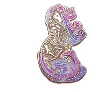 Enamel Pin Fox Wolf Crow Cat Unicorn Deer Skull Brooch Art Badge, Klein, Non-precious metal