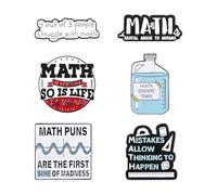 Enamel Pin Set Cute Cat Quotes Math Animal Lapel Clothes Pin Set, Normal, Non-precious metal