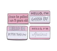 Enamel Pin Set Cute Cat Quotes Math Animal Lapel Clothes Pin Set, Normal, Non-precious metal