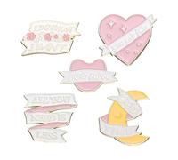 Enamel Pin Set Cute Cat Quotes Math Animal Lapel Clothes Pin Set, Normal, Non-precious metal