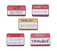 Enamel Pin Set Cute Cat Quotes Math Animal Lapel Clothes Pin Set, Normal, Non-precious metal