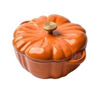 Enamel Pumpkin Dutch Oven with Lid - Creative Non-Stick Casserole Dish, Universal Heating Kitchen Pot(25 * 14 * 9cm)