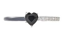 Enamel Ring-I'M Choosing My Peace, Stackable Enamel Ring S925 Sterling Silver Heart Rings Self-Love Ring Gift, Jewelry Birthday Gifts for Women, Mother, Daughter, Wife, Friends (Black,7)